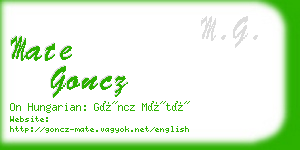 mate goncz business card